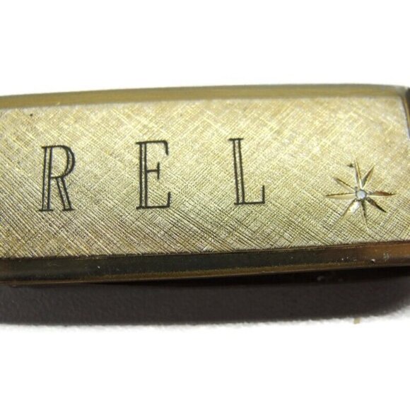 Engraved REL Money Clip Gold Tone Diamond Wallet Credit Card Cash - Picture 10 of 10